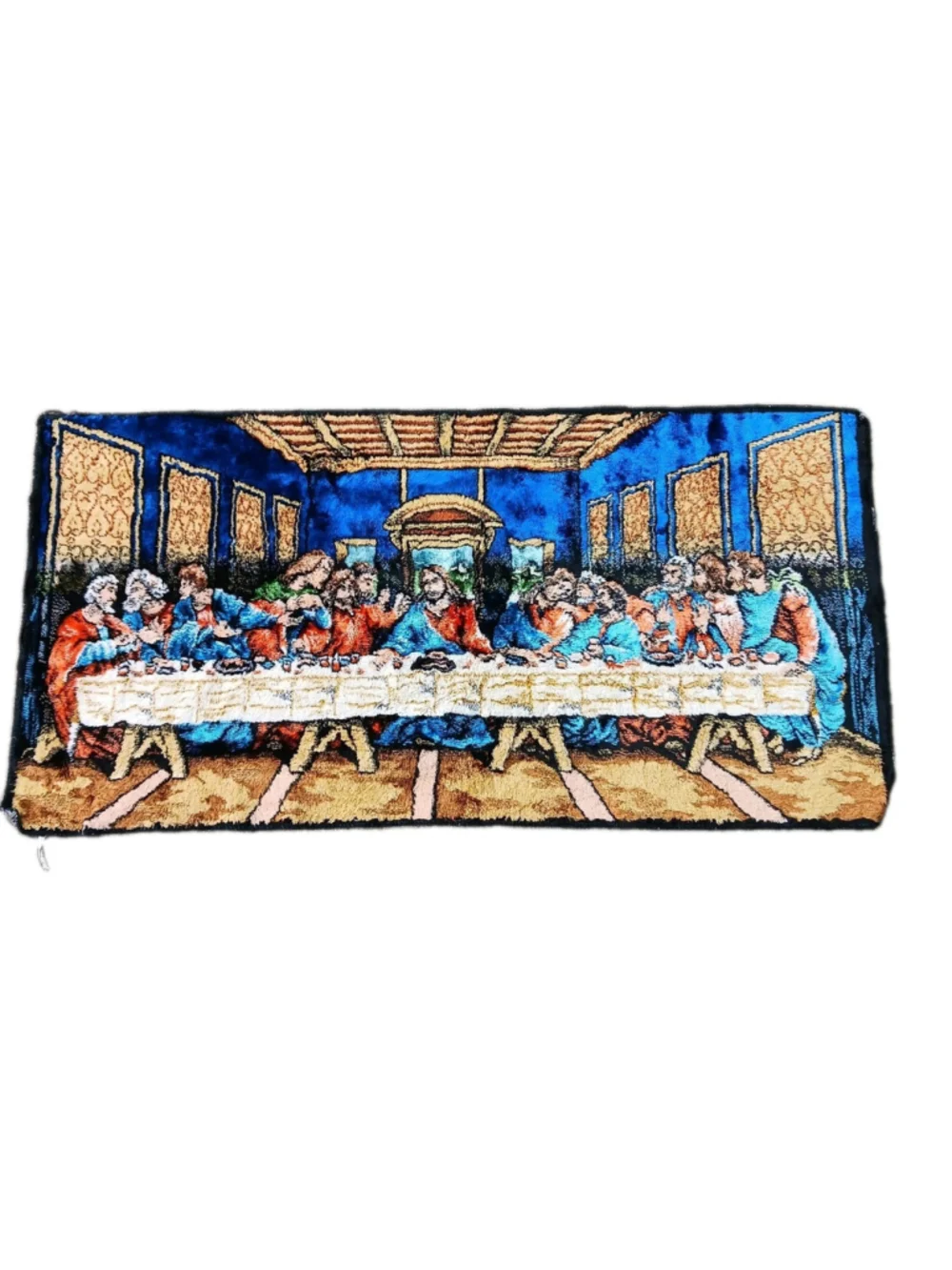 Vintage Wall Hanging Tapestry Rug Jesus The Last Supper Carpet Feel Soft 37